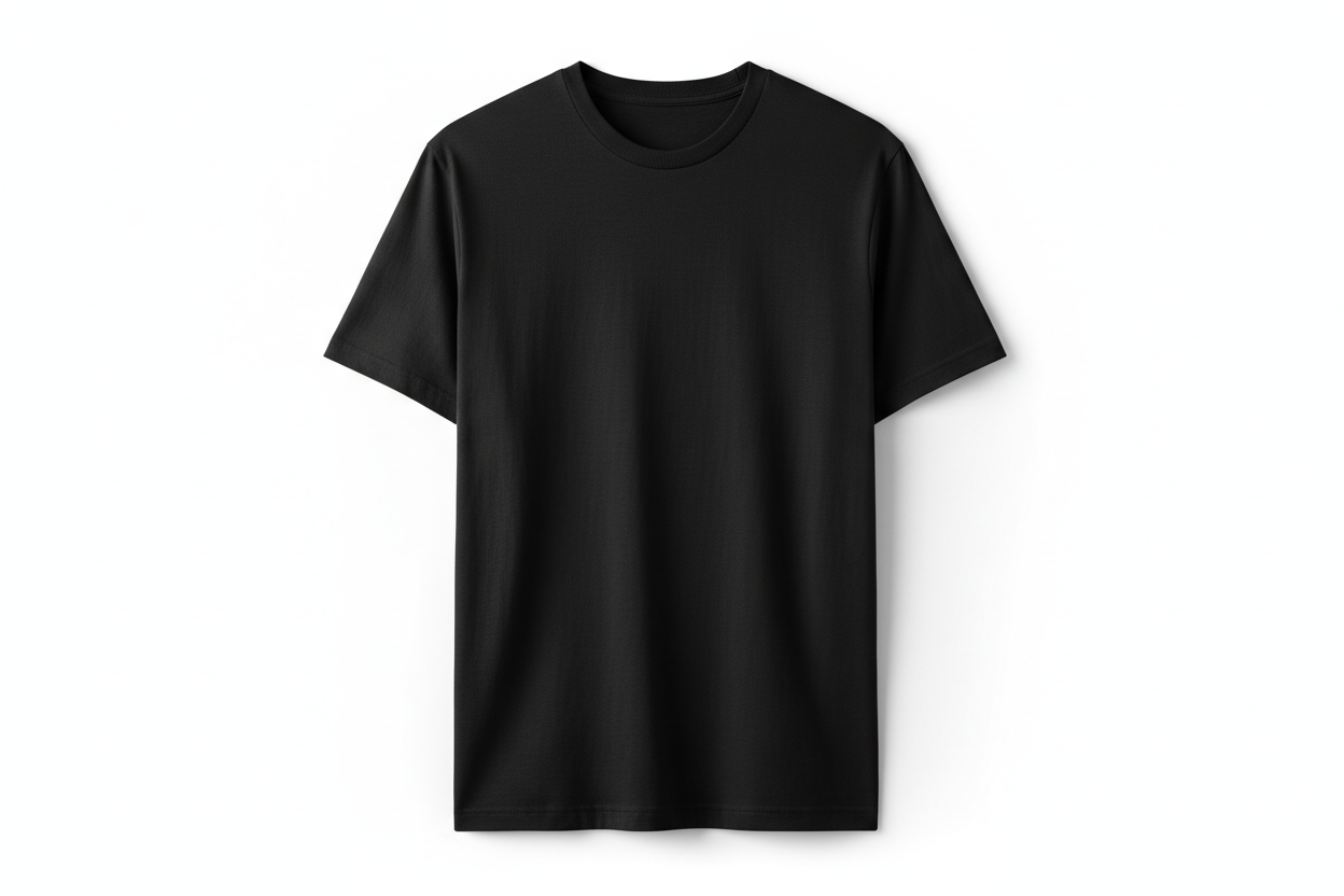 Black T-shirt Front View