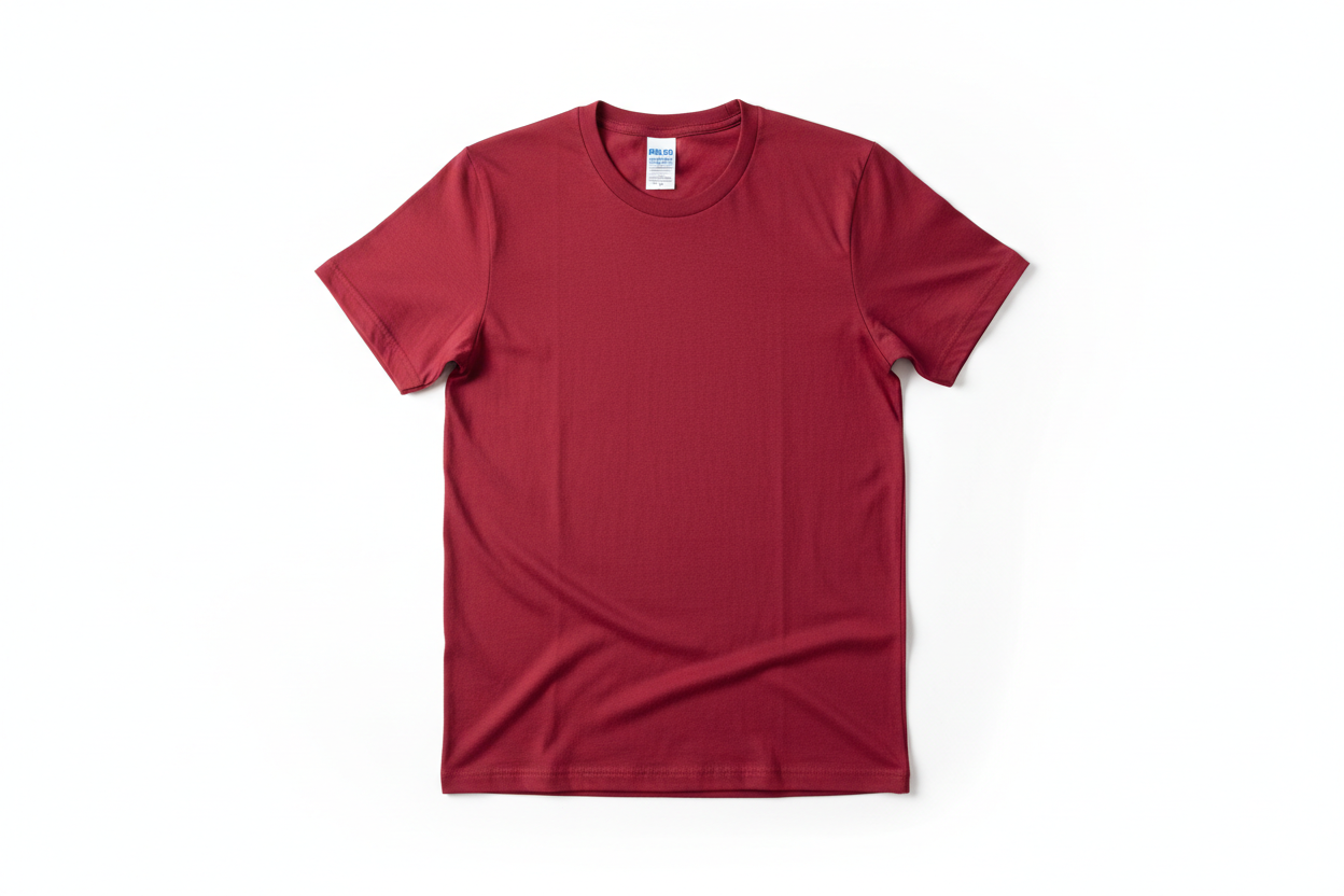 Red T-shirt Flat Lay
