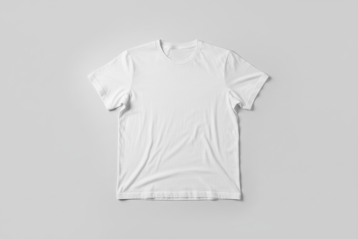 White T-shirt Flat Lay